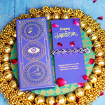 Luxurious Silver Toned Evil Eye Amulet Bracelet Chain Style Design with Blue Nazar Beads