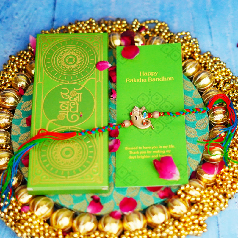 Elegant Multicoloured Ganpati Rakhi