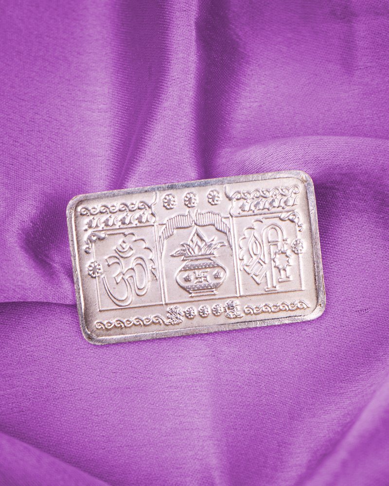 999 Silver Plated Ganesh Lakshmi Bar
