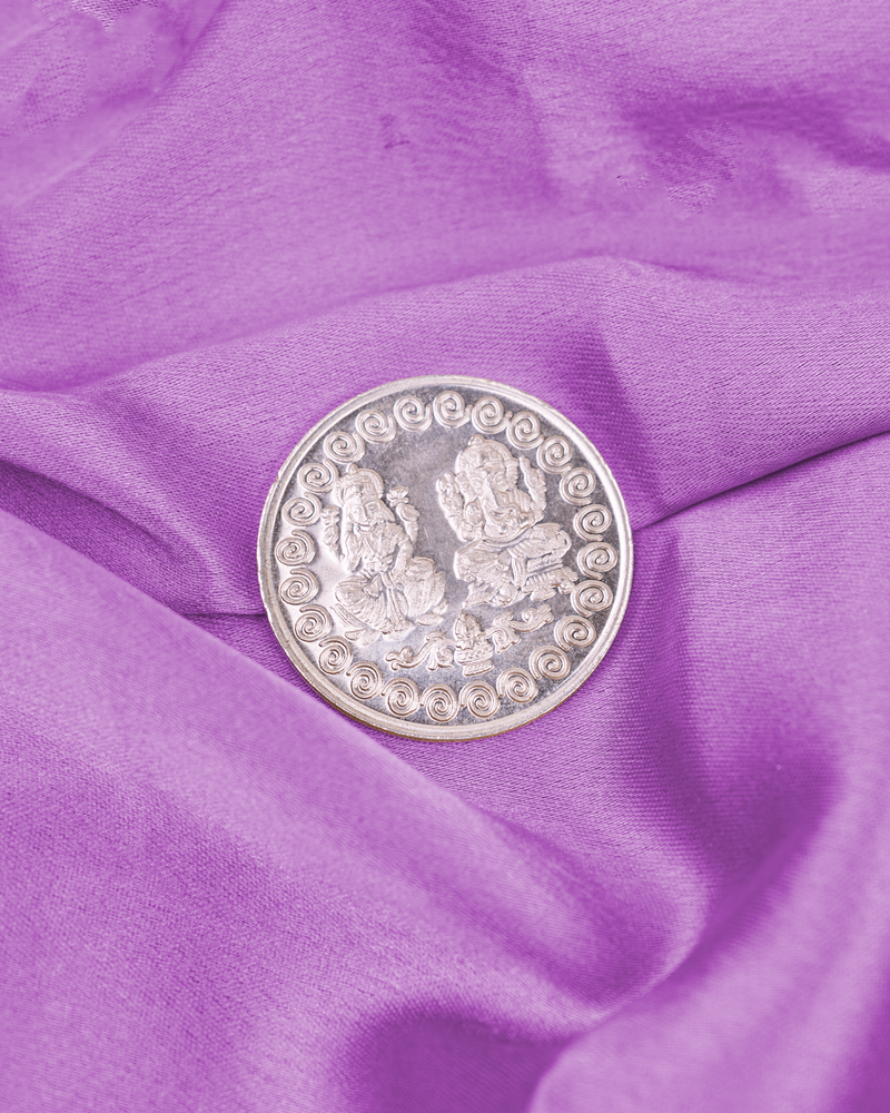 999 Silver Plated Ganesh Lakshmi with Swastik Coin