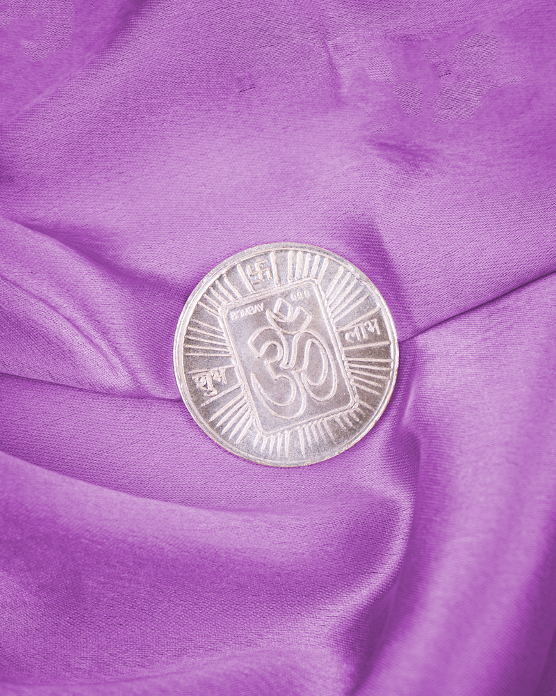 999 Silver Plated Ganesh Lakshmi with Om Coin