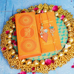 Peachy Leaf Thread Work Lumba Rakhi Combo