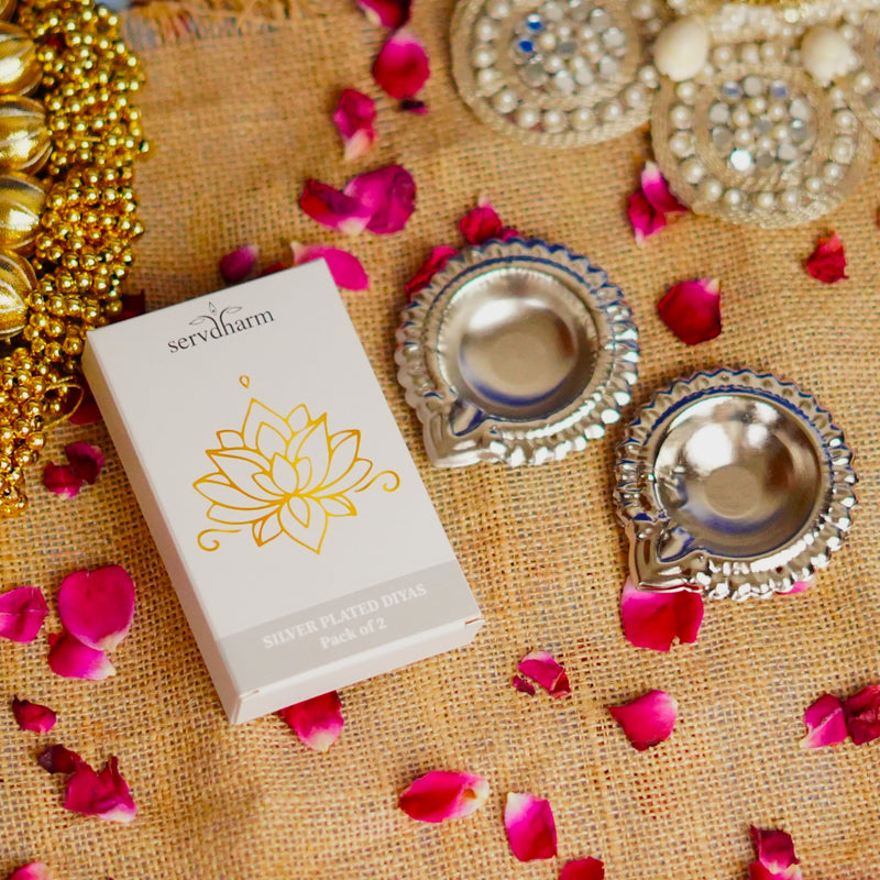 Silver Plated Diya Set of 2