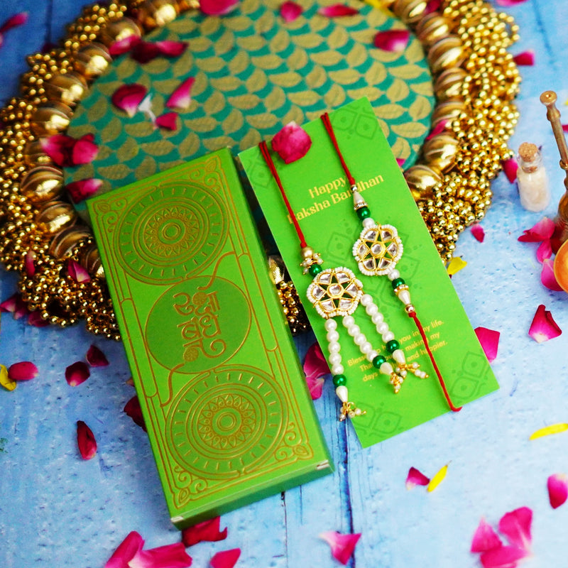 White and Green Pearls Bhaiya Bhabhi