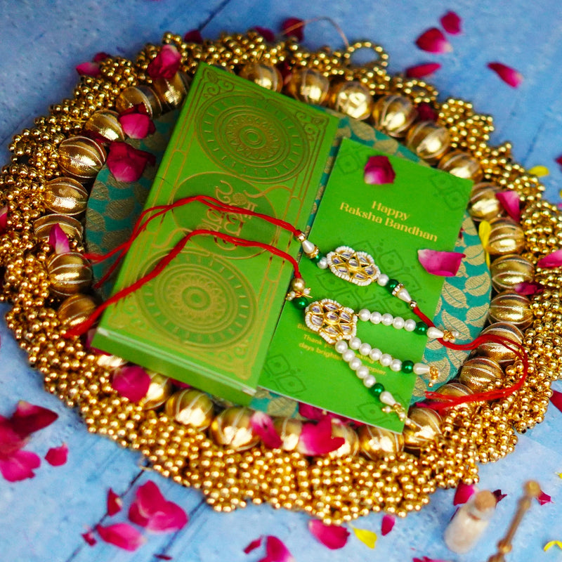 White and Green Pearls Bhaiya Bhabhi