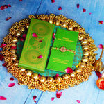 Green colour with Swastik Design Fancy Rakhi