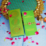 Green colour with Swastik Design Fancy Rakhi