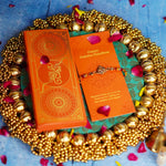 Ethnic Red Drop Bead & Om Rakhi with Metal Finish