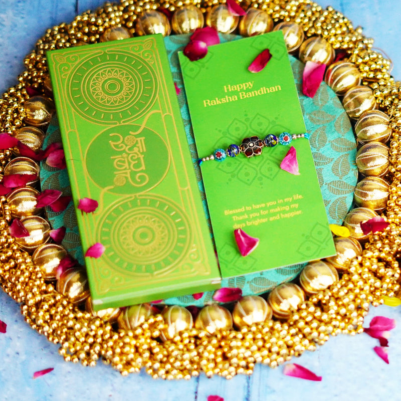 Blue Vibrant Blooming Rakhi