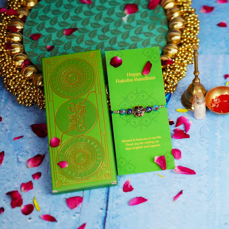 Blue Vibrant Blooming Rakhi