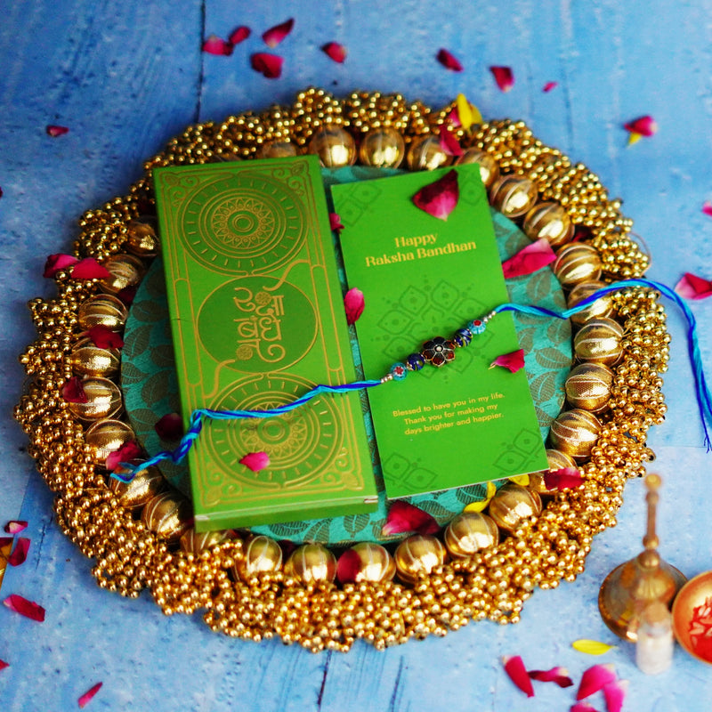Blue Vibrant Blooming Rakhi