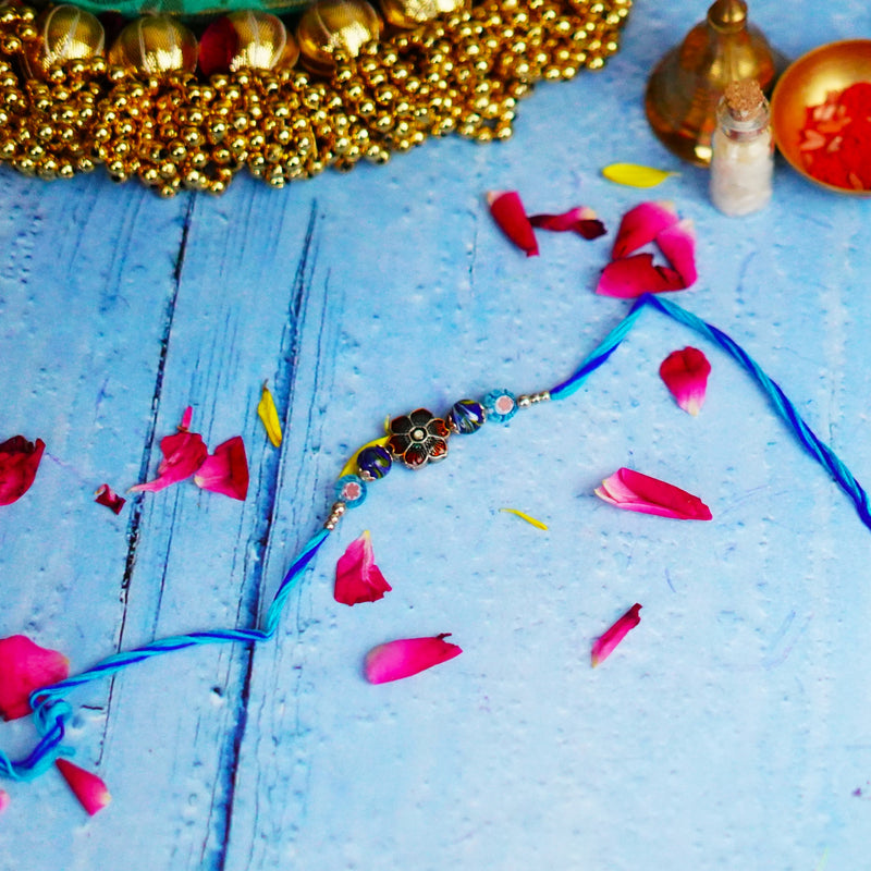 Blue Vibrant Blooming Rakhi