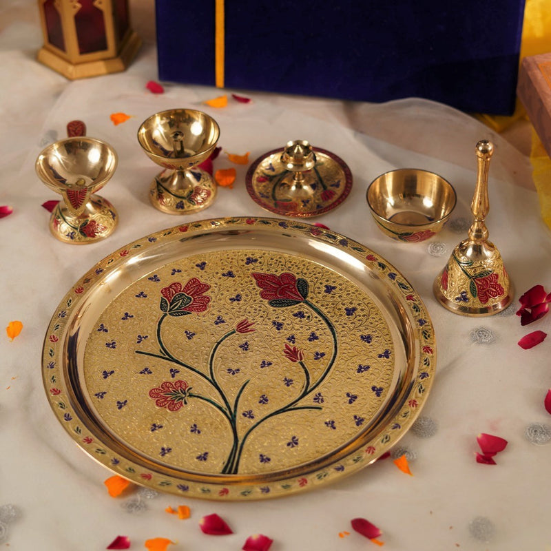 Beautiful Brass Pooja Thali Set – ServDharm