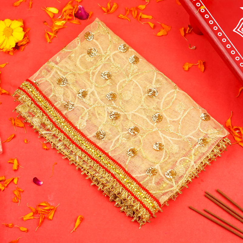 Divine Golden Mata Chunri 14x42 Inch