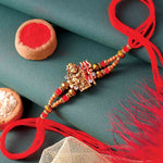 Divine Shiv ji Shambhu Rakhi with Red Beads