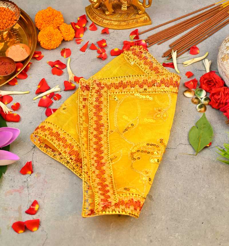 Divine Yellow Mata Chunri 24x10 inch