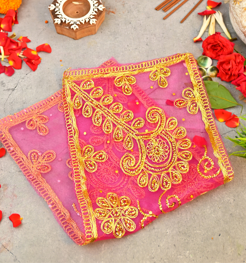 Divine Pink Mata Chunri 17 x 7 Inch | 12g