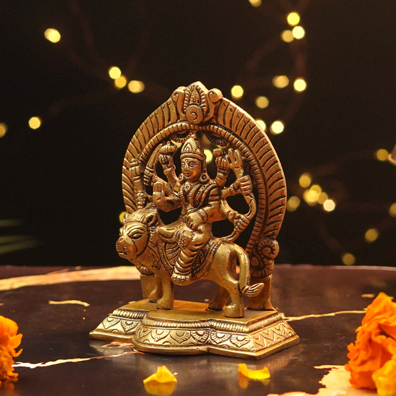 Stunning Durga Mata Statue for Durga Worship, Gifting, Home Décor & Pooja (5"), 500 gms
