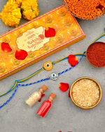 Evil Eye Combo Rakhi - Blue and Yellow | Pack of 2