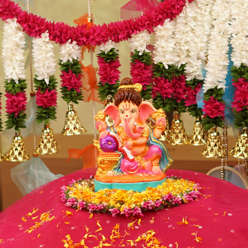 Umaputra Ganpati Idol of Ganga River Clay | 8.5'' Eco - Friendly & Immersible