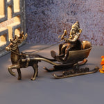 Antique Showpiece Brass Ganesha on Cart