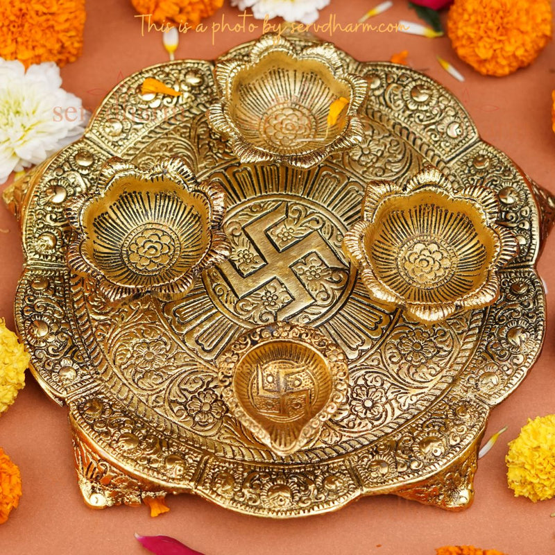 Pooja Thali Sets - Premium Pooja Thalis in Brass, German Silver – ServDharm