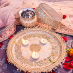 Golden Karwa Chauth Thali Set | Luxe Edition | Pack of 3
