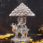 Govardhan Krishna Idol 8.5" Silver Plated