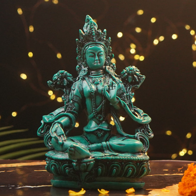 Green Tara Mata Statue 8" | Removes Obstacles