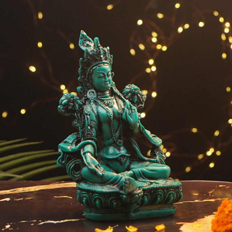 Green Tara Mata Statue 8" | Removes Obstacles