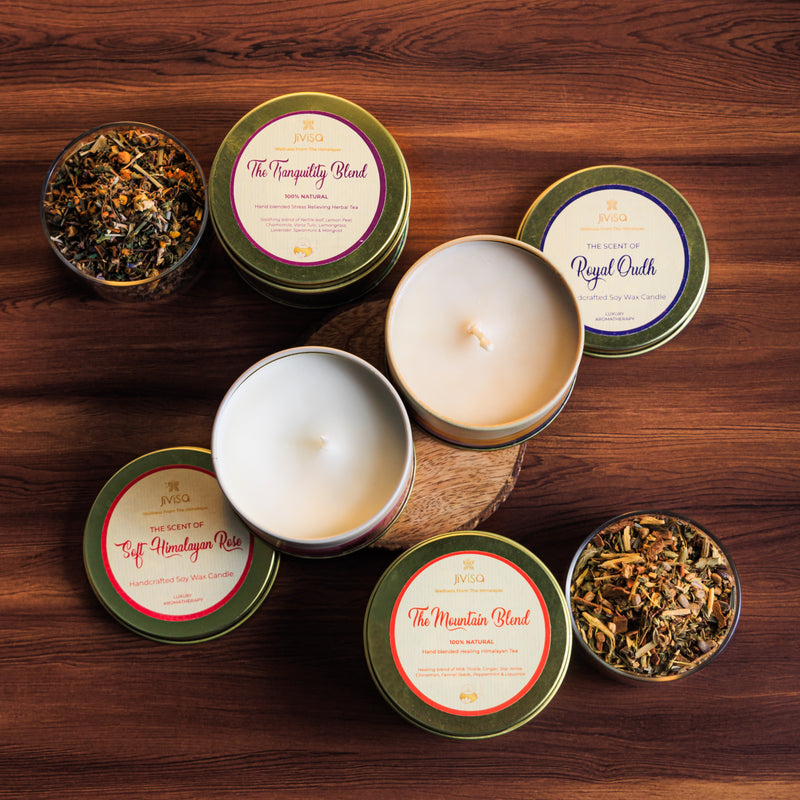 Premium Loose Leaf Tea and Soy wax Candle Gift Box