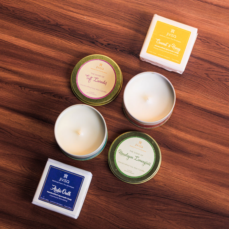 Luxury Ayurvedic Handmade Soaps and Soy Wax Candles Gift Box