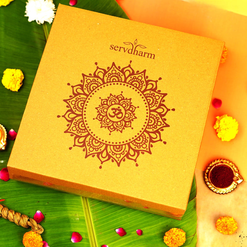 Indigo Aipan Laxmi Charan Pooja Chowki 11x11 Inch