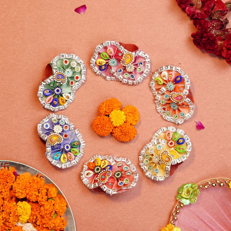 Krishna Ji Pagdi Set of 6 Colours (Pack of 6 pcs) (11 CM)