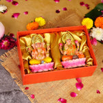 Multi Colour Lakshmi and Ganesh Resin Idol 4 Inch
