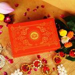 Copper and Red Lakshmi Ganesh Resin Idol 4"