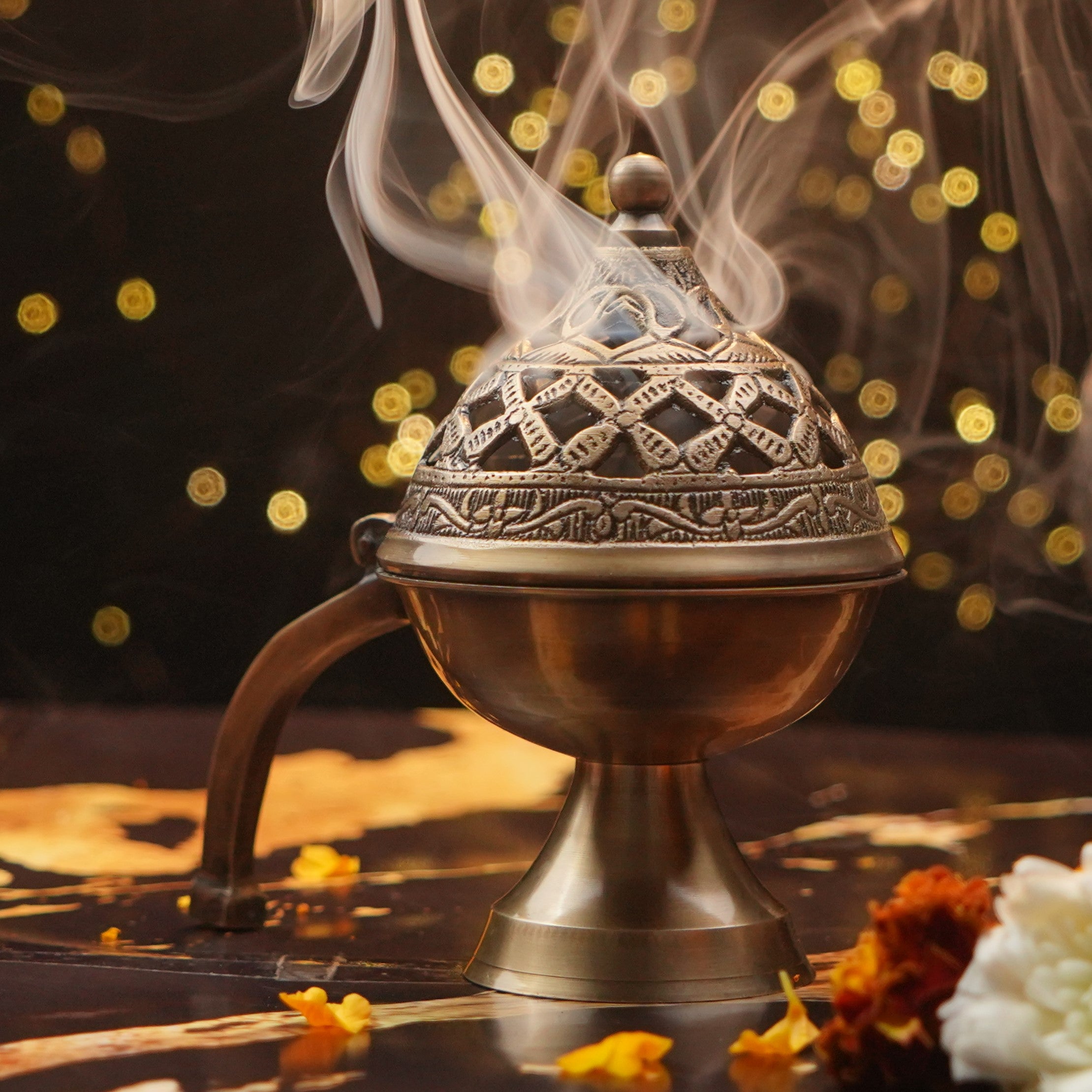 Oud Bakhoor (Set of 6 Fragrances) with Brass Loban Burner for Home Fra –  Vintage Veda