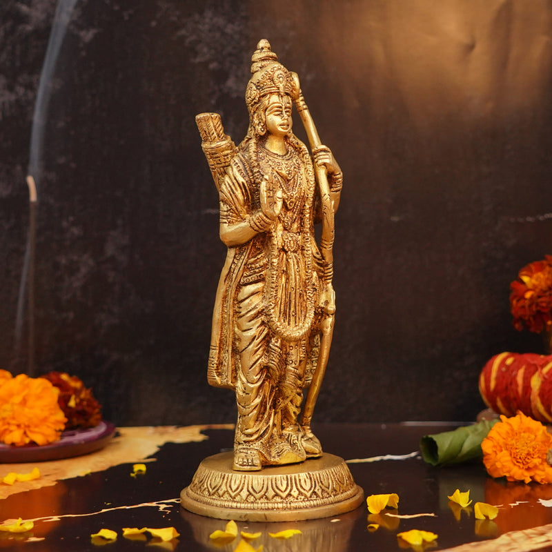 Shri Ram Statue in Pure Brass | Height 8.5" | 1.25KG Brass Statue