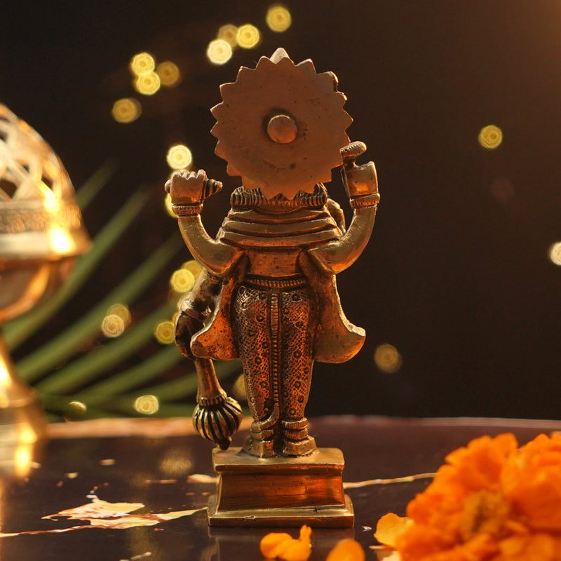 Lord Vishnu Antique Brass Statue