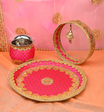 Magenta Karwa Chauth Thali Set