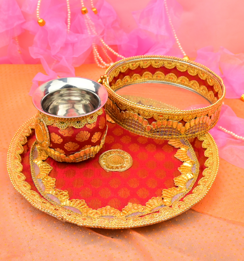 Maroon Karwa Chauth Thali Set