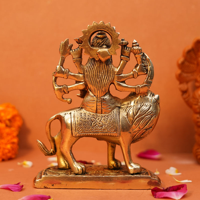 Durga Mata Pure Brass Idol, 5.5" Statue