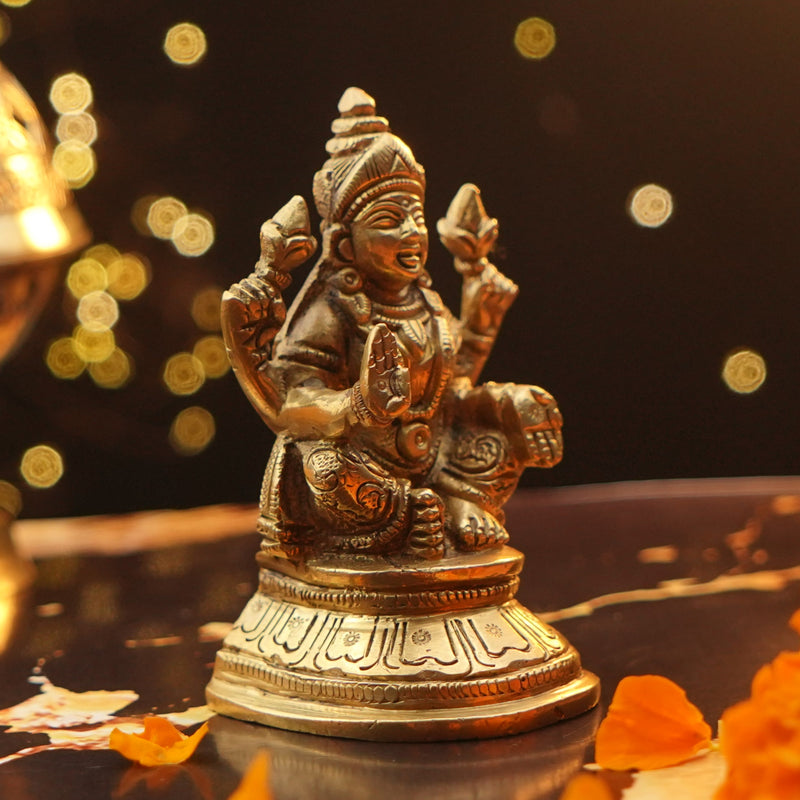 Mata Lakshmi Pure Brass Statue for Unlimited Abundance | 490 Grams