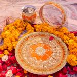Orange Karwa Chauth Thali Set | Luxe Edition | Pack of 3