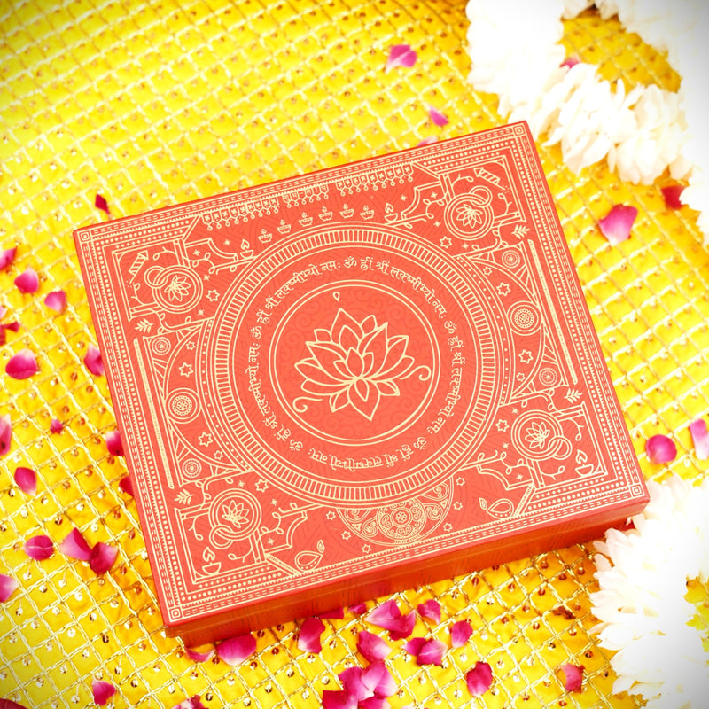 Red Gold Foiled Premium Festive Rigid Gift Box | 11" x 9" x 4 "