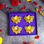 Brass Kamal Diya (Set of 4 Diyas)