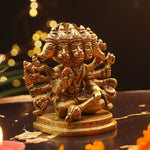 Panchmukhi Pure Brass Hanuman Murti for Daily Worship, 800 Grams Pure Brass