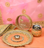 Peach Karwa Chauth Thali Set