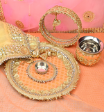 Peach Karwa Chauth Thali Set