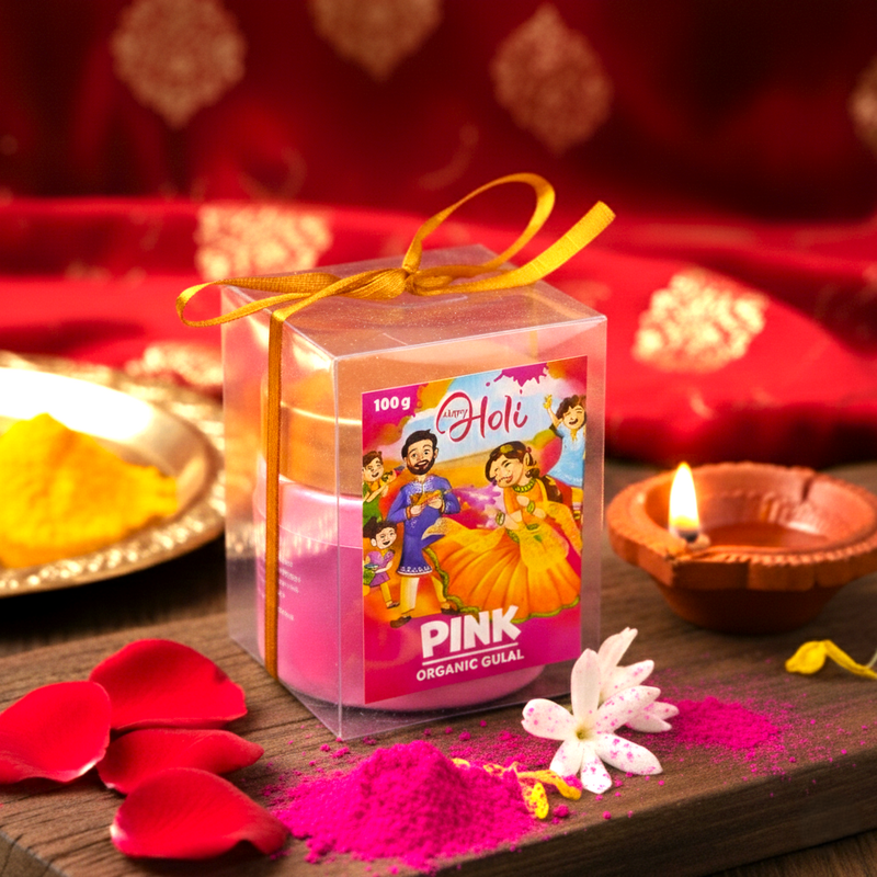 Pink Organic Gulaal 100 g Gifting Pack – ServDharm